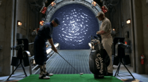 Jack und Teal'c spielen Golf durch das STARGATE